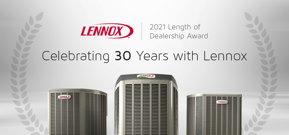 LOD Award 30 Lennox Length of Dealership Award - Celebrating 30 Years with Lennox
